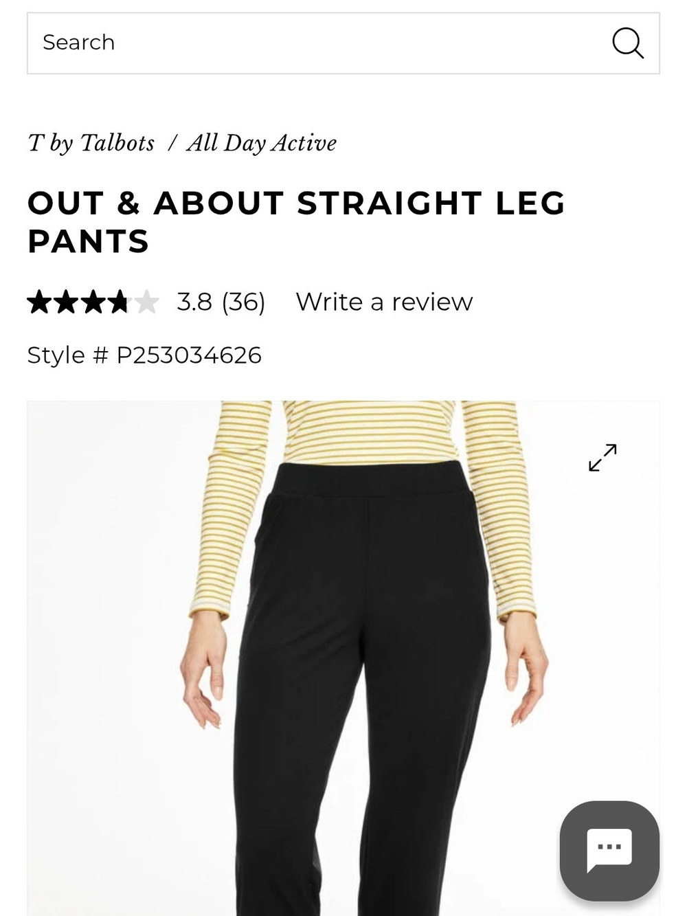 Talbots Black Out & About Straight Leg Pants - Black